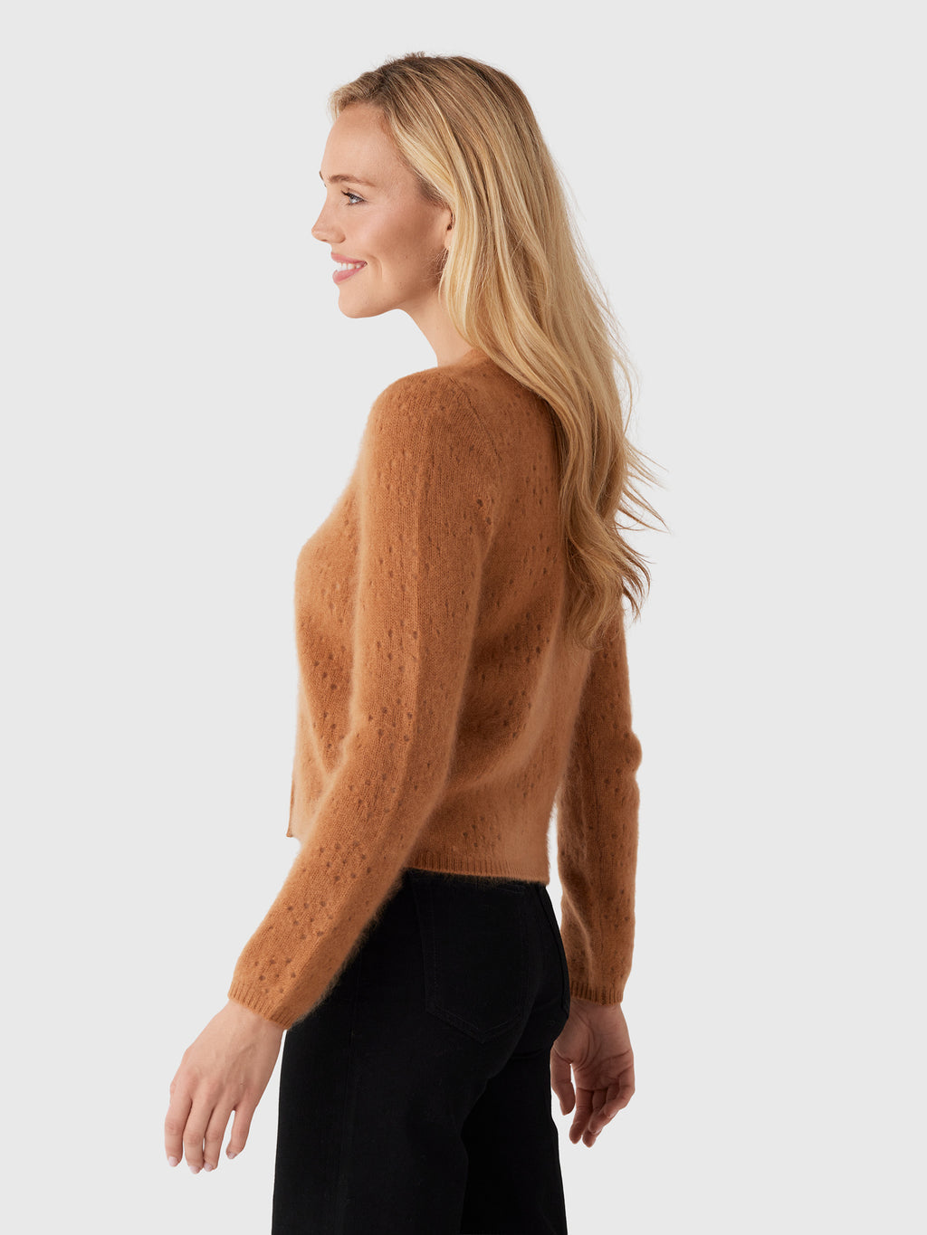 Frame Women's The Cashmere Airy Teddy Cardi - Saint Bernard