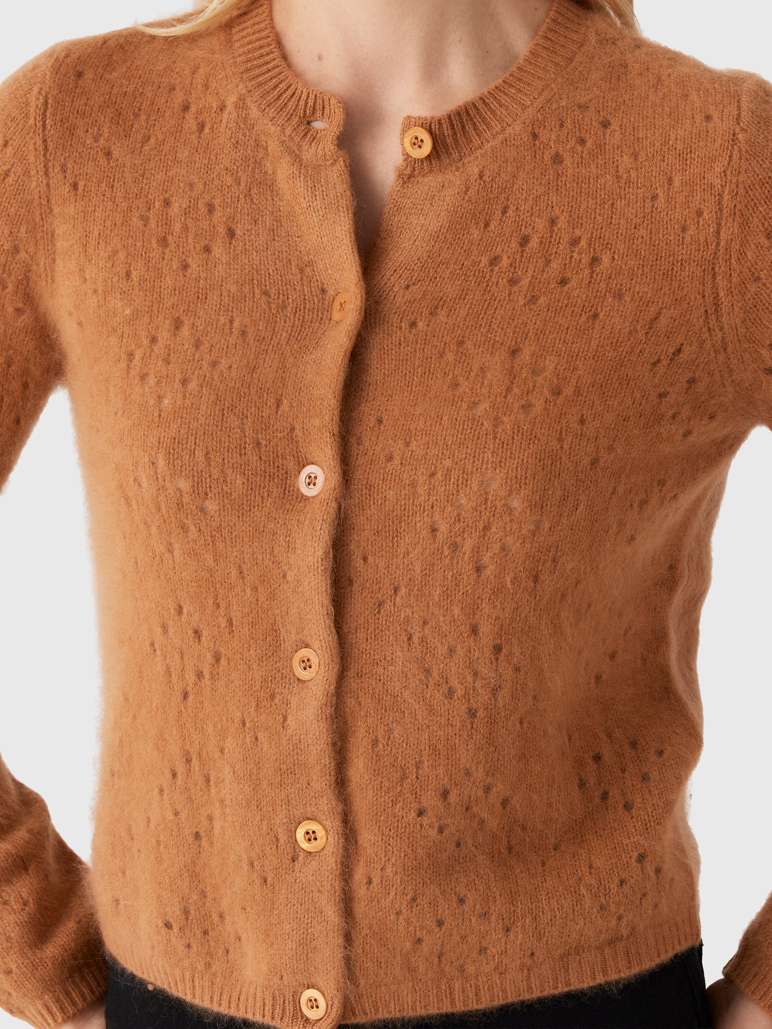 Frame Women's The Cashmere Airy Teddy Cardi - Saint Bernard