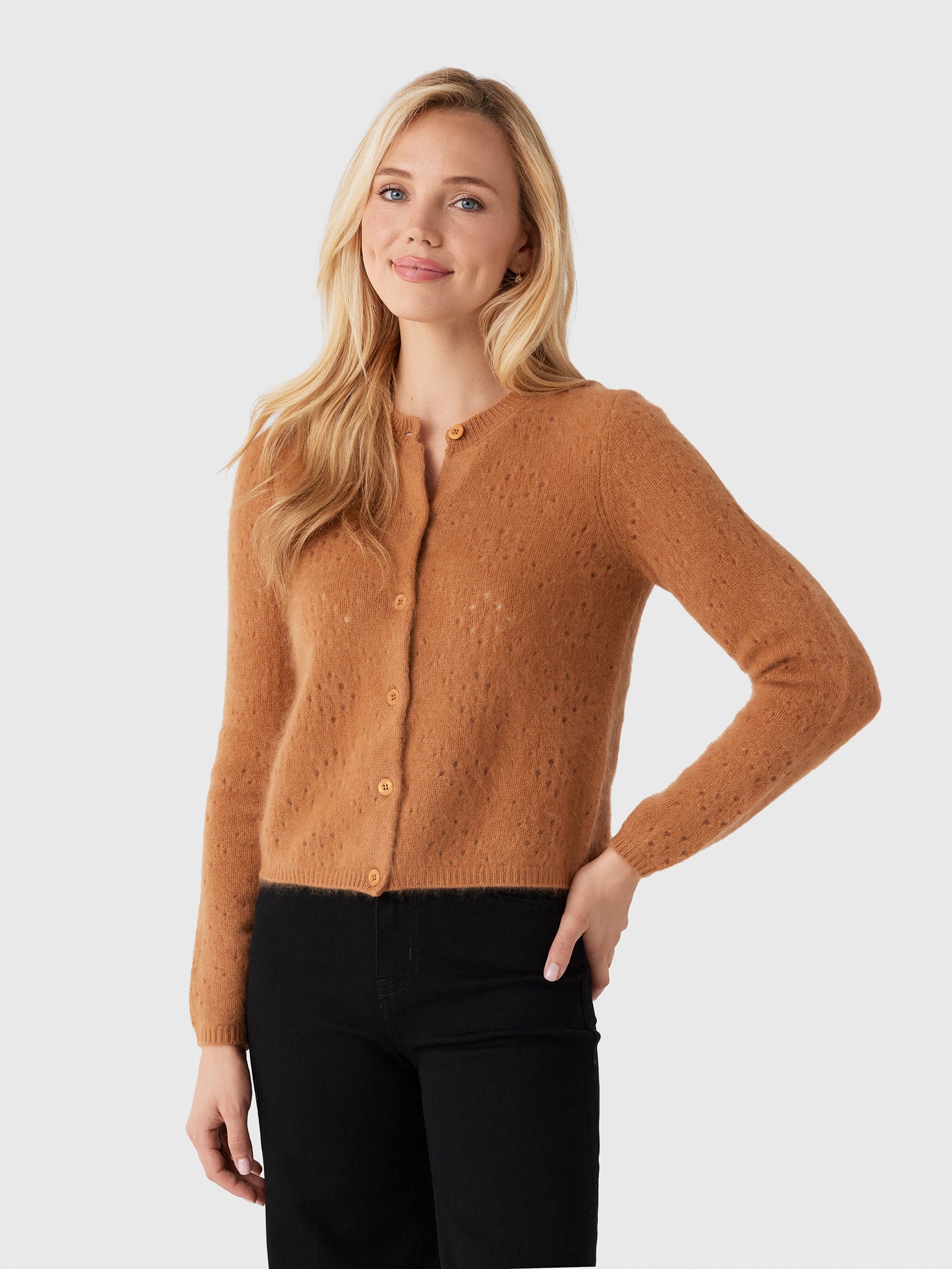 Frame Women's The Cashmere Airy Teddy Cardi - Saint Bernard
