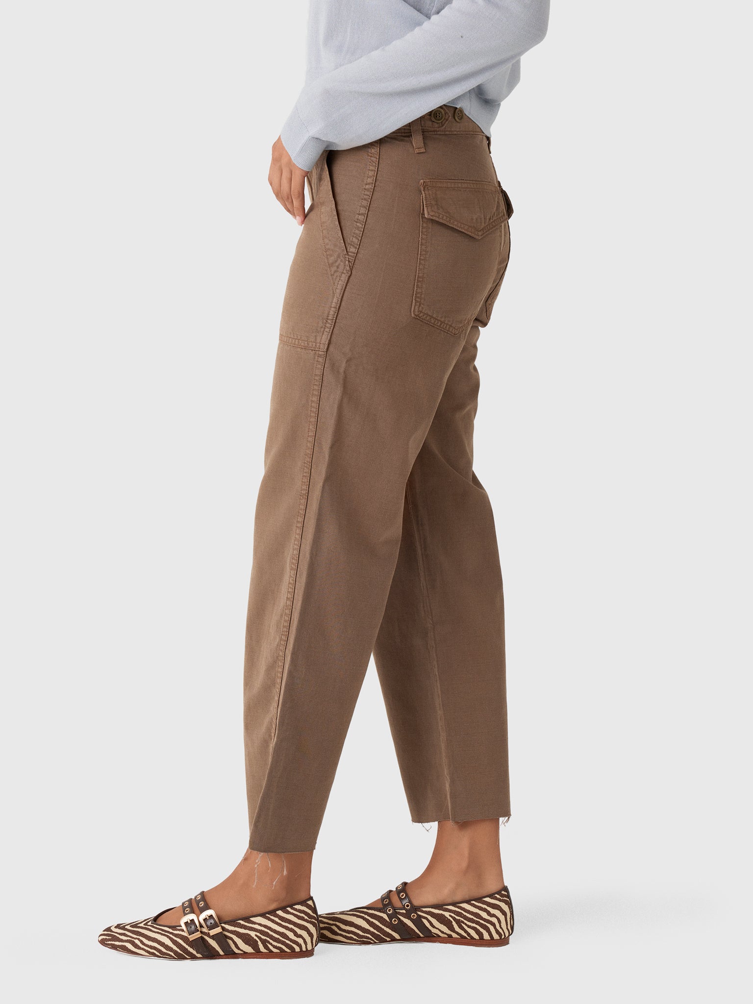 AMO Women's Easy Army Slouch Crop Trouser - Saint Bernard