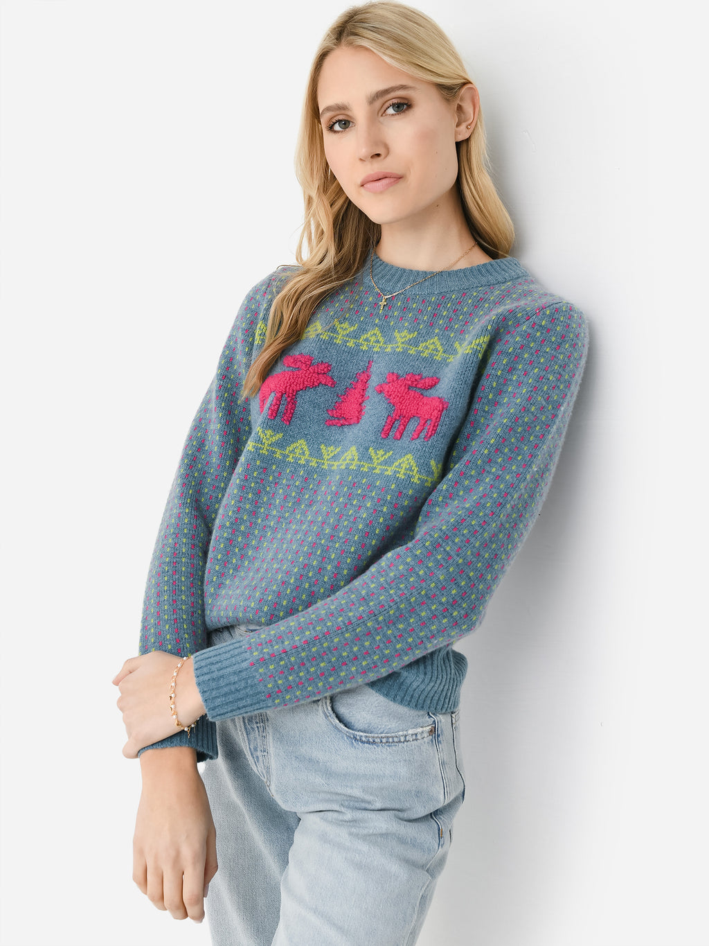 Lingua Franca Women's Chris Nordic Crewneck Sweater - Saint Bernard