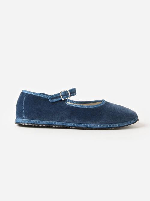 Vibi Venezia Women's Mary Jane Velvet Furlana Flat
