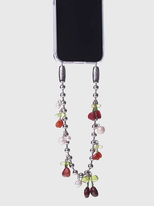 OSSA Cherry + Pearl Ballchain Wristlet