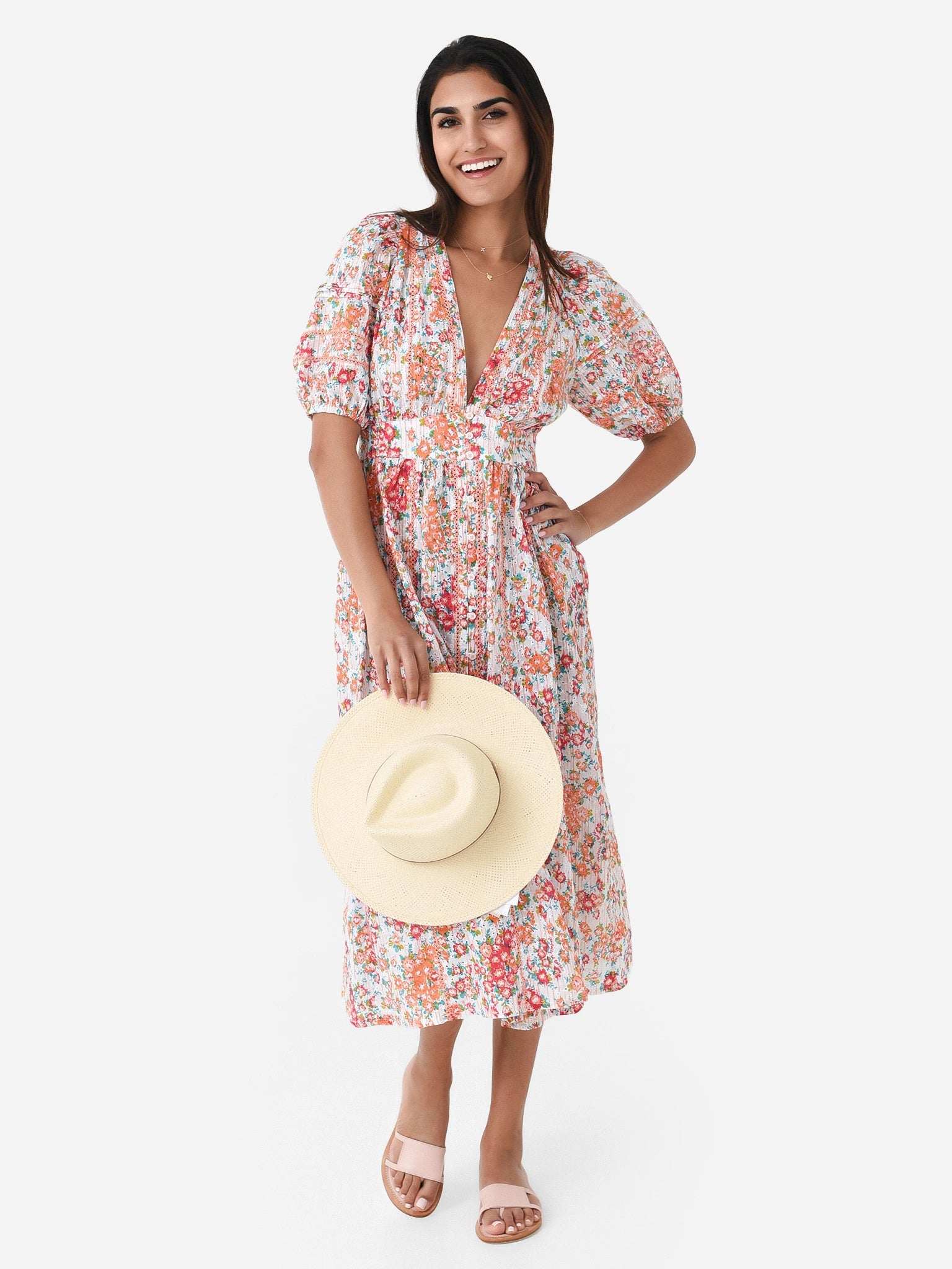 Poupette St Barth Women's Reine Midi Dress Saint Bernard Poupette St Barth Women's Reine Midi Dress Saint Bernard