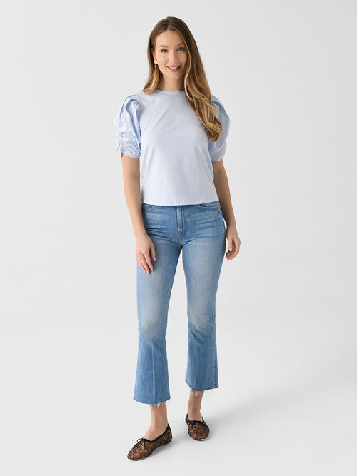 Frame Women's Pleated Puff Sleeve Tee