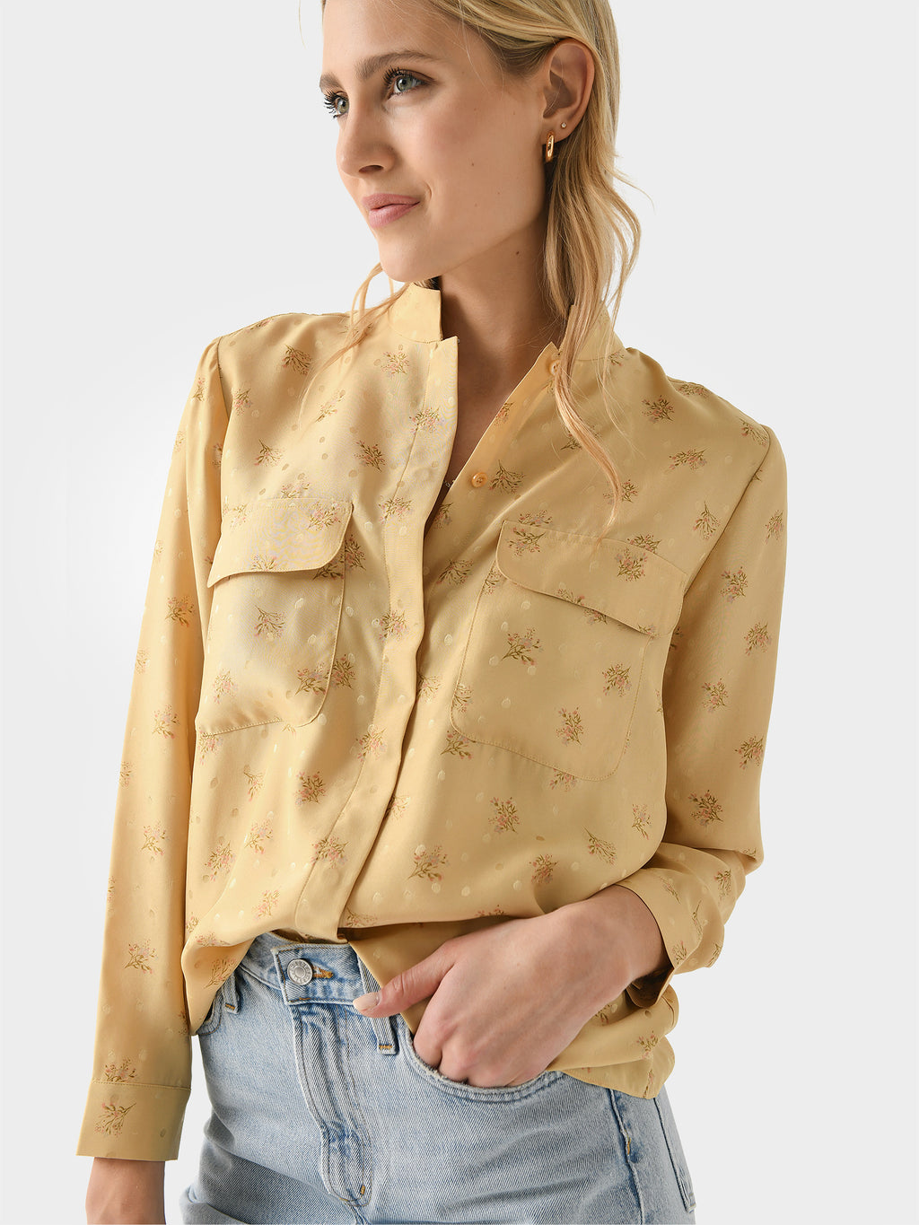 Frame Women's Double Pocket Blouse - Saint Bernard