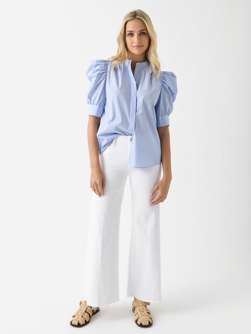 Frame Women's Ruched Puff Sleeve Shirt