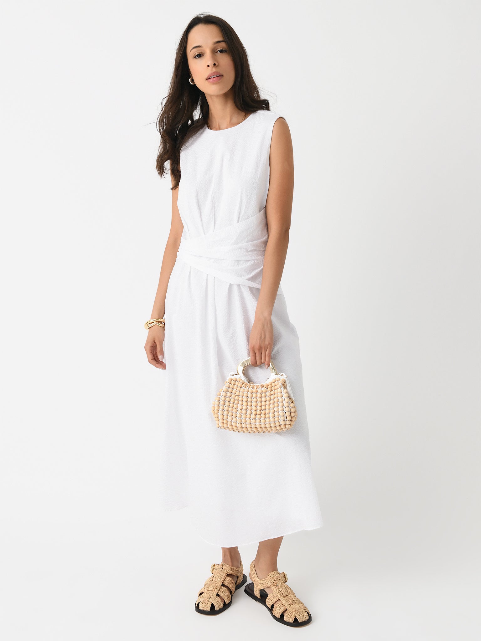 Frame Women's Ruched Sleeveless Midi Dress