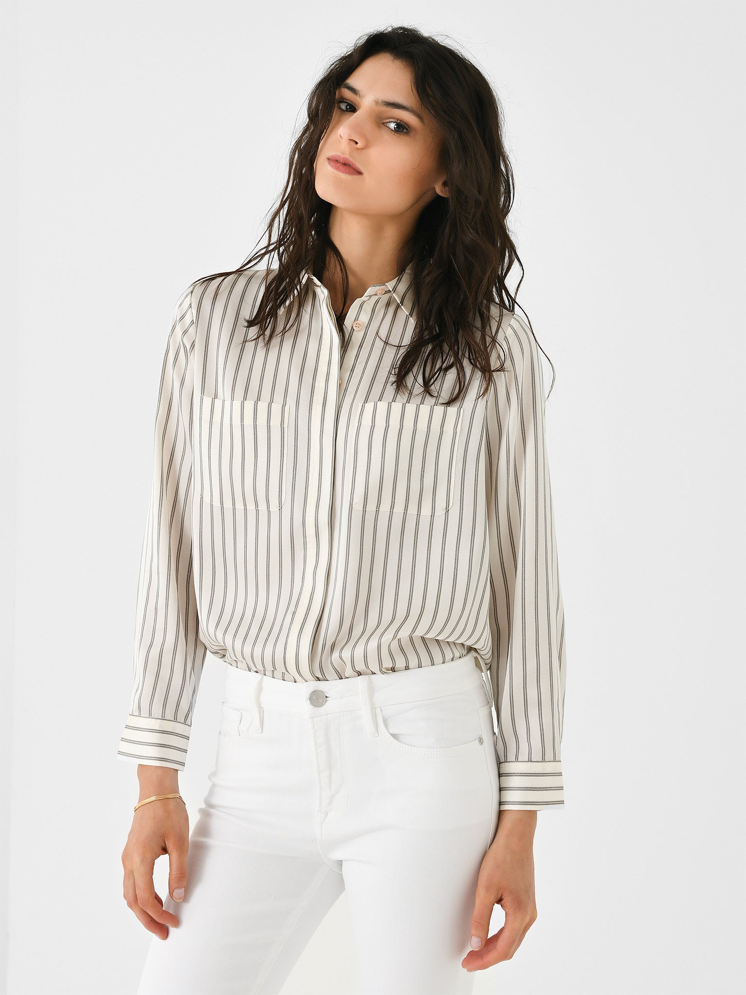 Frame Women's Slim Pocket Shirt | $298.00 | Saint Bernard