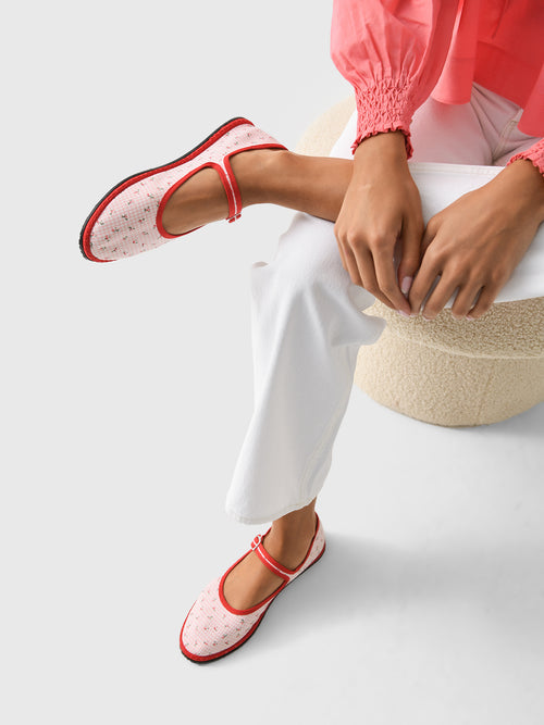 Vibi Venezia Women's Mary Jane Cotton Classic Flat