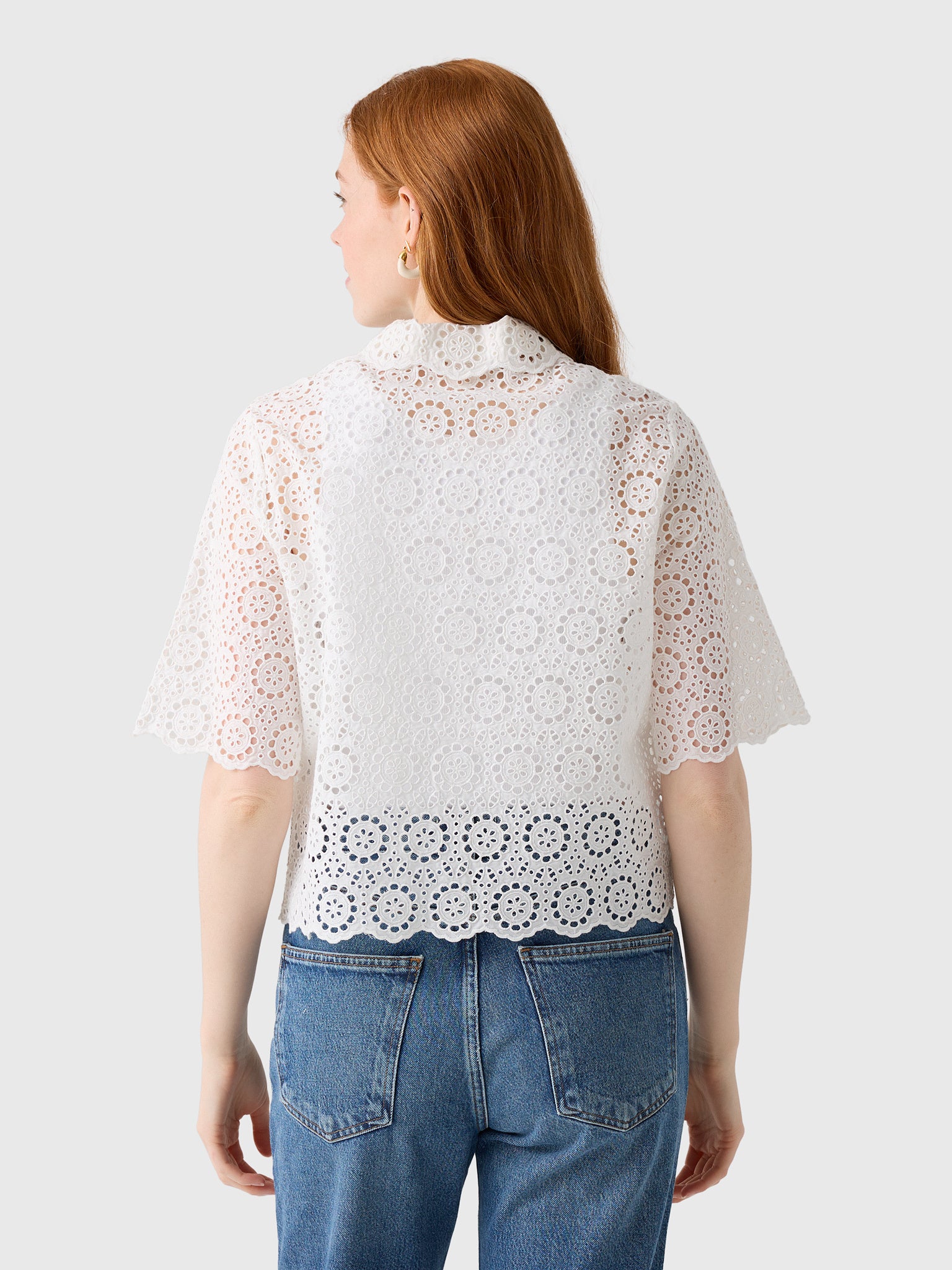Frame Women's The Petal Eyelet Shirt - Saint Bernard