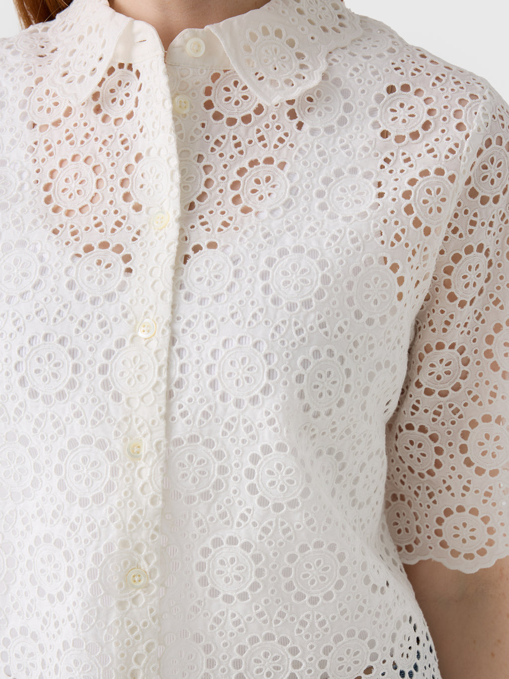 Frame Women's The Petal Eyelet Shirt - Saint Bernard