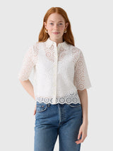Frame Women's The Petal Eyelet Shirt - Saint Bernard