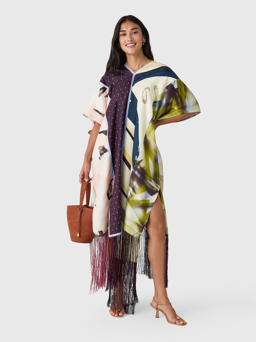 Otzio Women's Scarves Patchwork Kaftan Dress