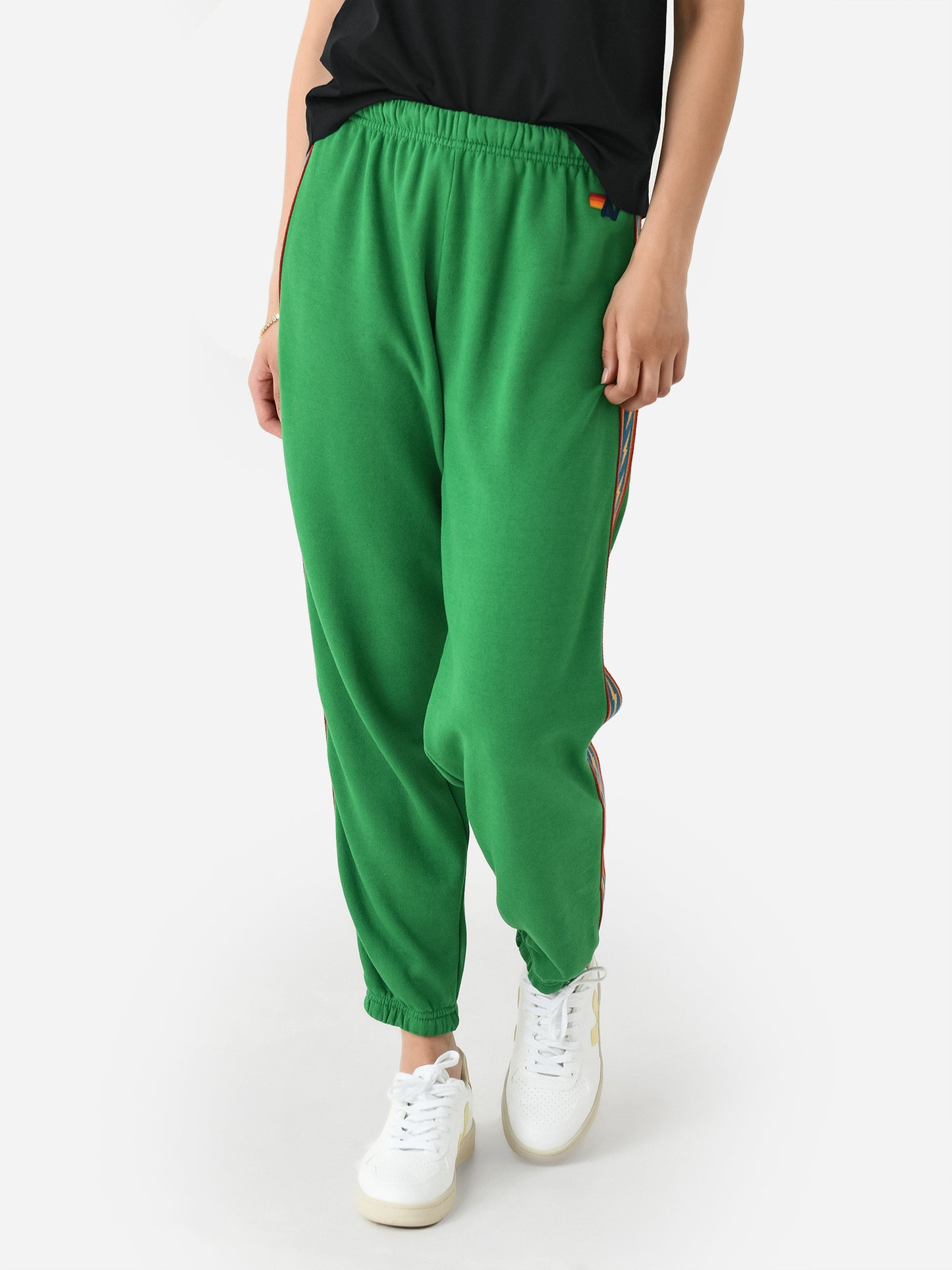 Aviator Nation Women's Bolt Stripe Sweatpant - Saint Bernard