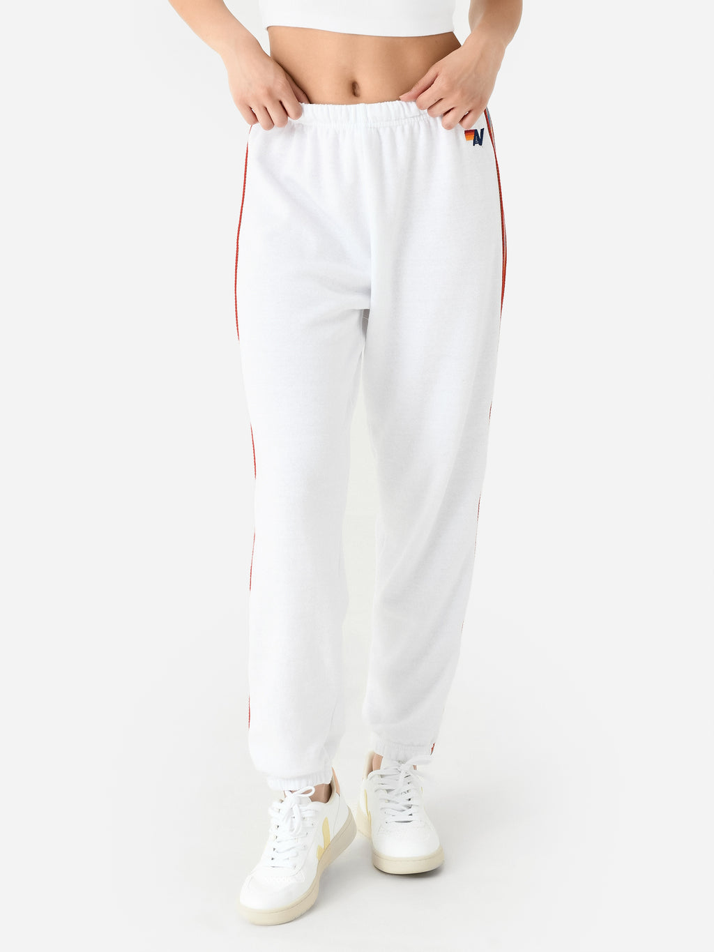 Aviator Nation Women's Bolt Stripe Sweatpant - Saint Bernard