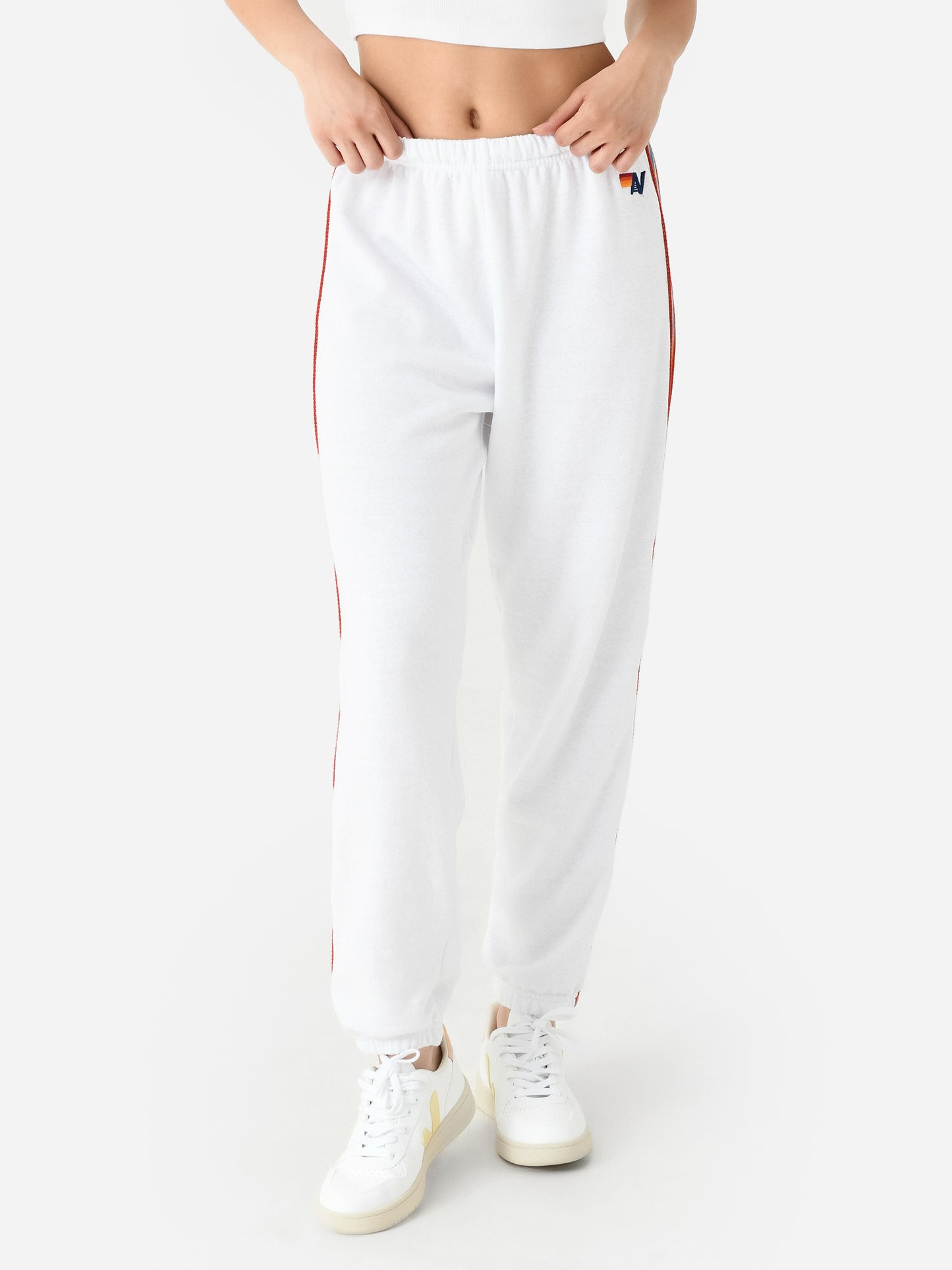 Aviator Nation Women's Bolt Stripe Sweatpant - Saint Bernard