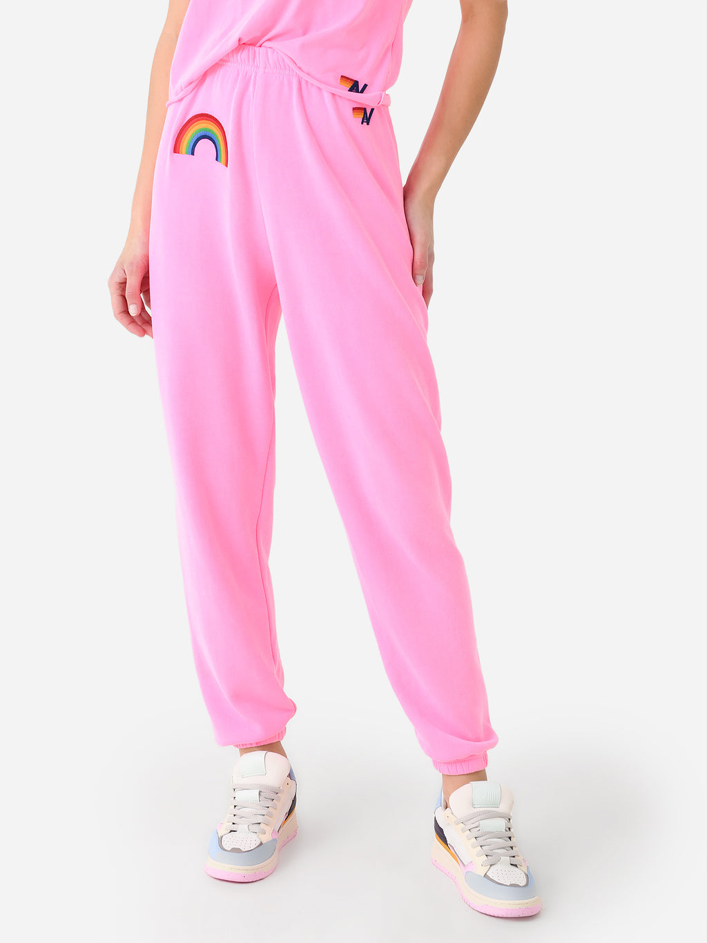Aviator Nation Women's Rainbow Embroidery Sweatpant - Saint Bernard