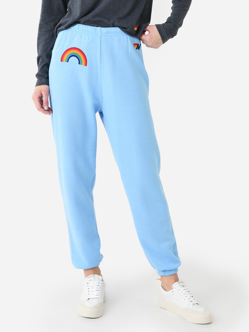 Aviator Nation Women's Rainbow Embroidery Sweatpant - Saint Bernard