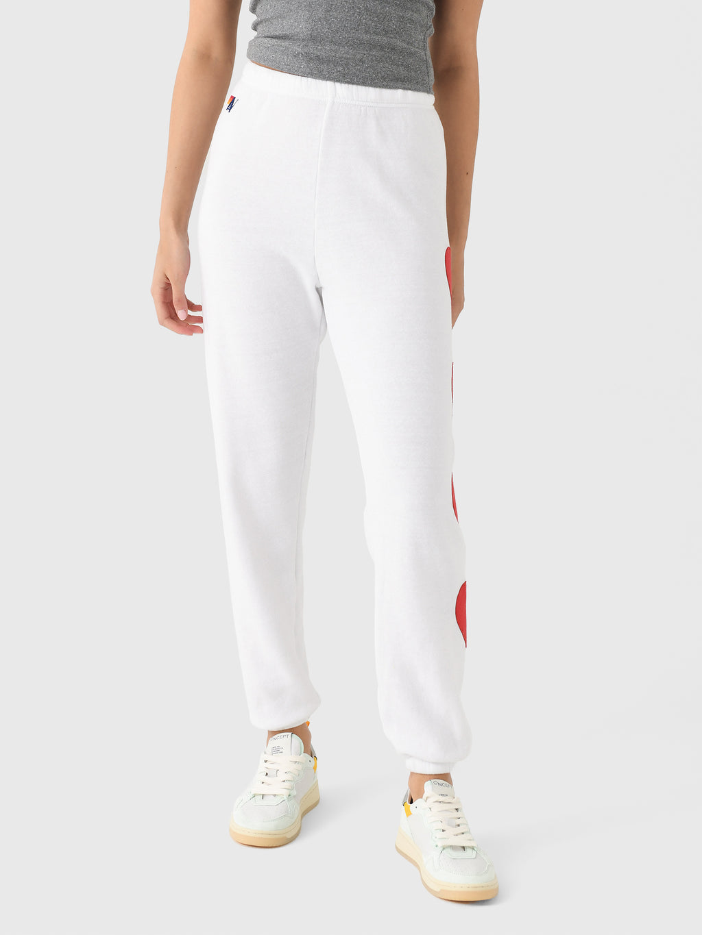 Aviator Nation Women's Heart Stitch 4 Sweatpant - Saint Bernard