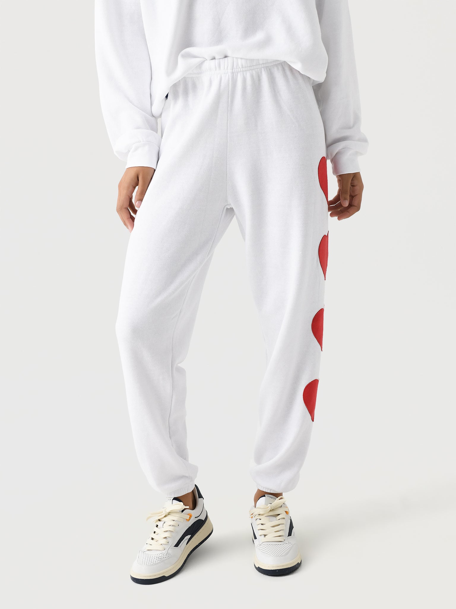 Aviator Nation Women's Heart Stitch 4 Sweatpant - Saint Bernard