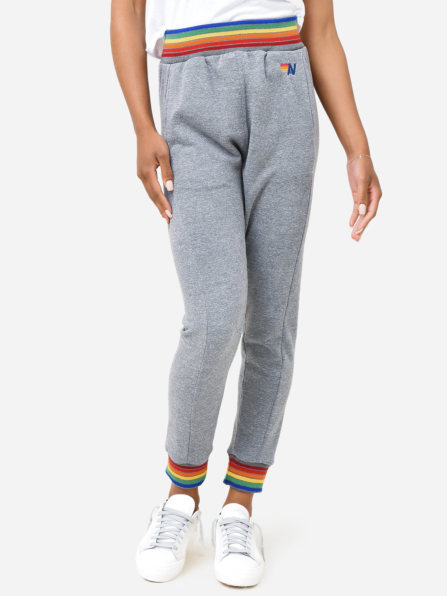 Aviator Nation Women's Rainbow Rib Sweatpant - Saint Bernard