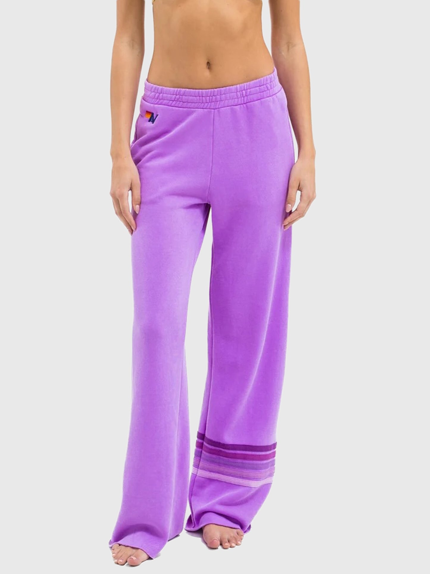 Aviator Nation Women's Rugby Stitch Wide Leg Pocket Sweatpant - Saint Bernard