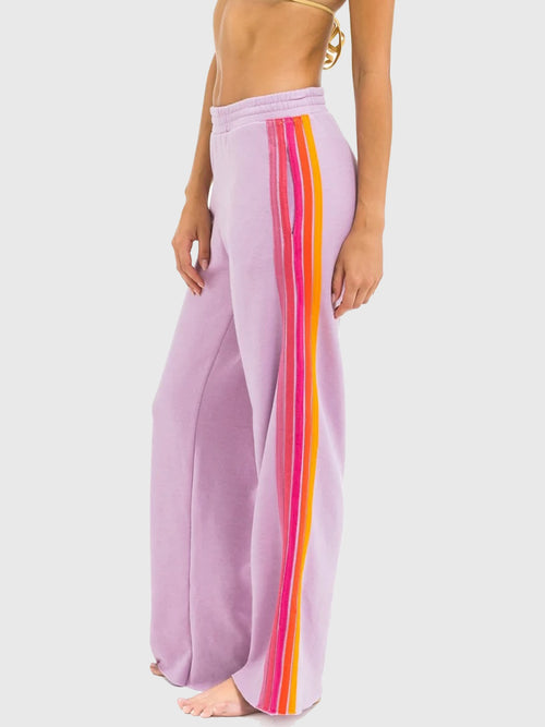 Aviator Nation Women's 5 Stripe Wide Leg Pocket Sweatpant