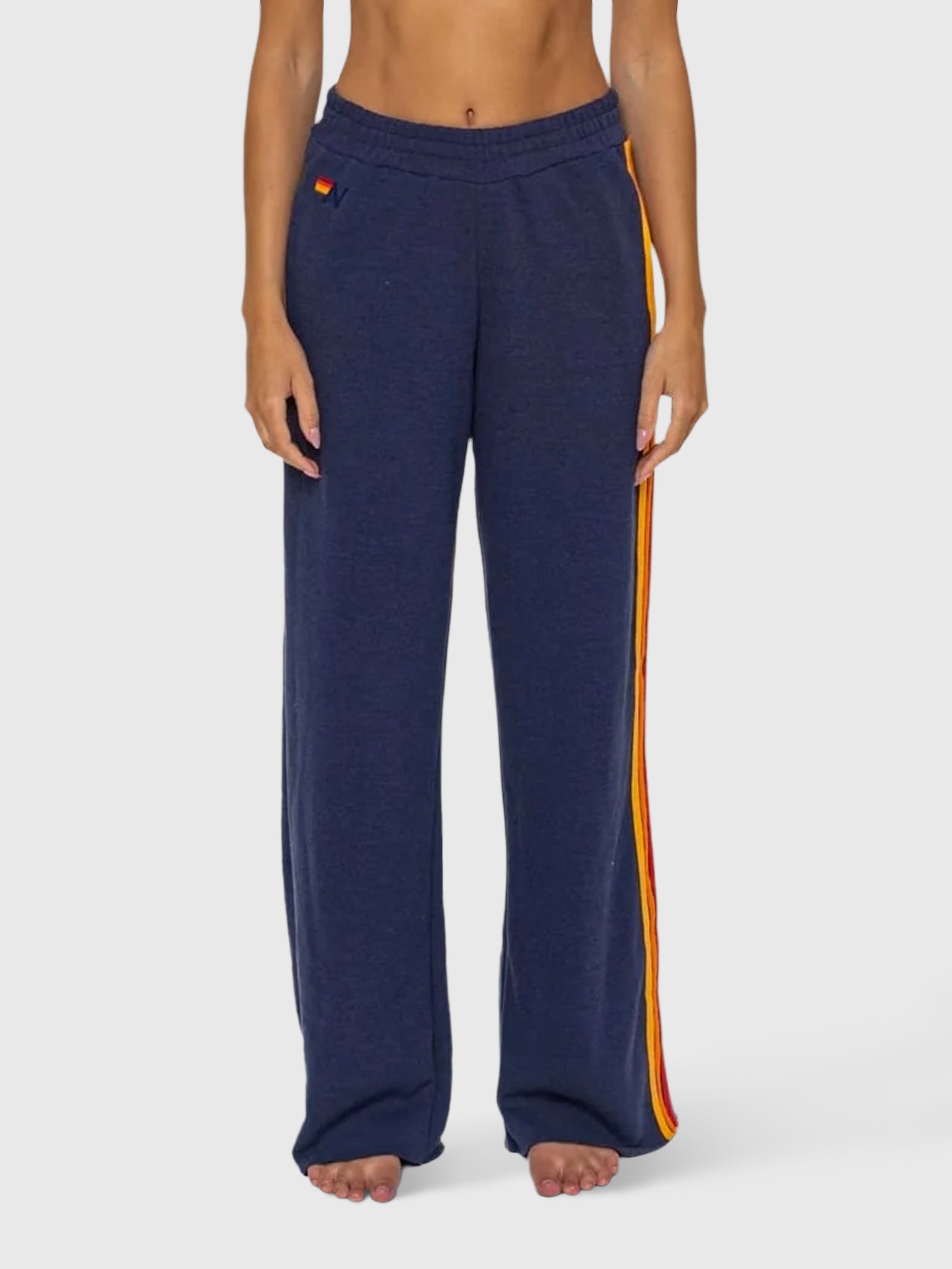 Aviator Nation Women's 5 Stripe Wide Leg Pocket Sweatpant - Saint Bernard