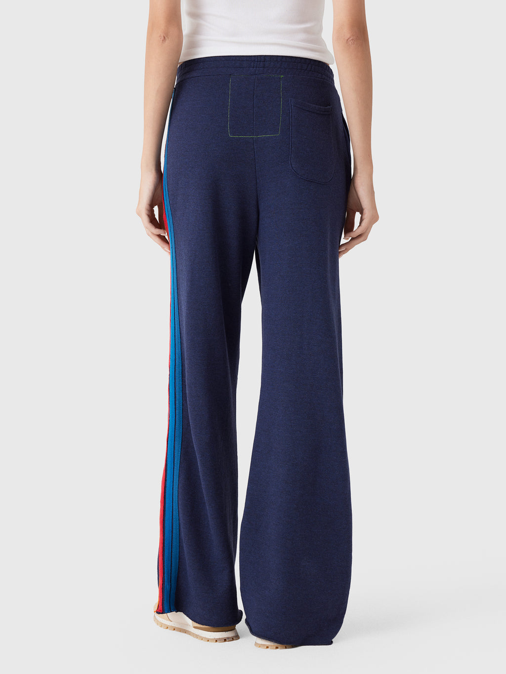 Aviator Nation Women's 5 Stripe Wide Leg Pocket Sweatpant - Saint Bernard