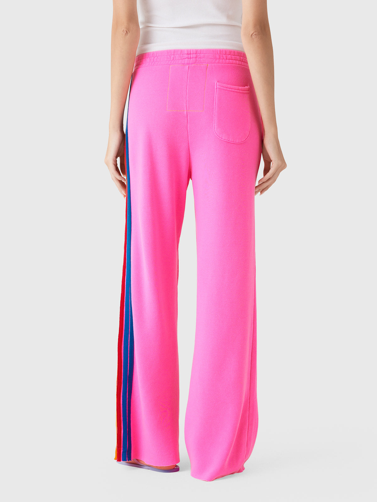 Aviator Nation Women's 5 Stripe Wide Leg Pocket Sweatpant - Saint Bernard