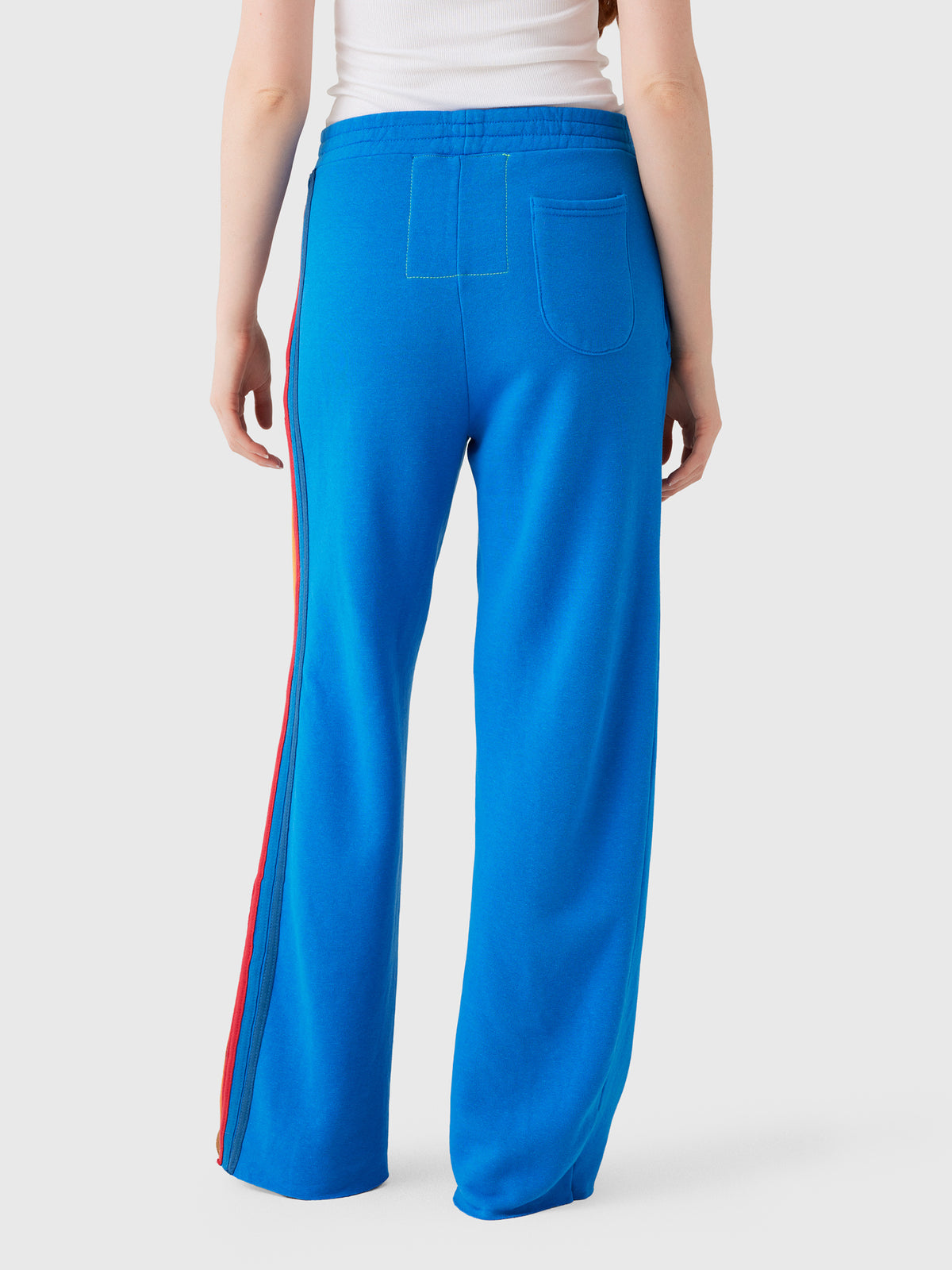 Aviator Nation Women's 5 Stripe Wide Leg Pocket Sweatpant - Saint Bernard