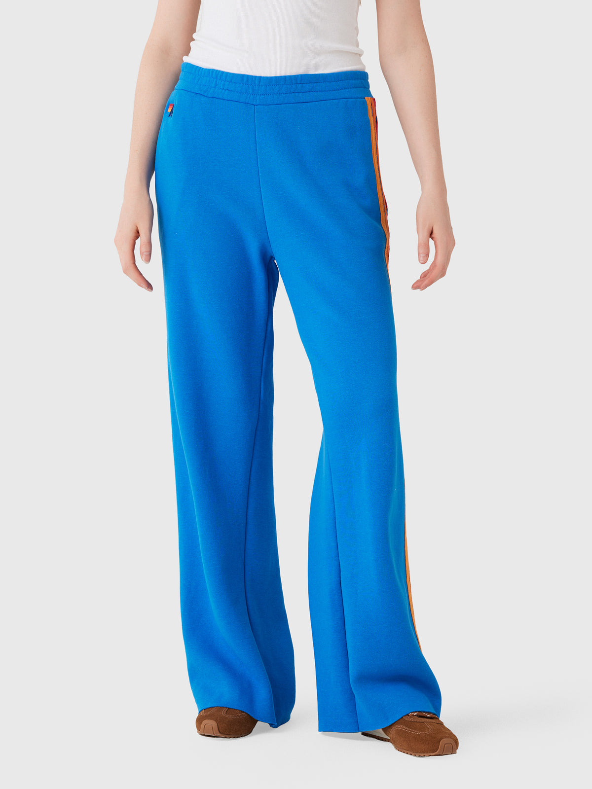Aviator Nation Women's 5 Stripe Wide Leg Pocket Sweatpant - Saint Bernard