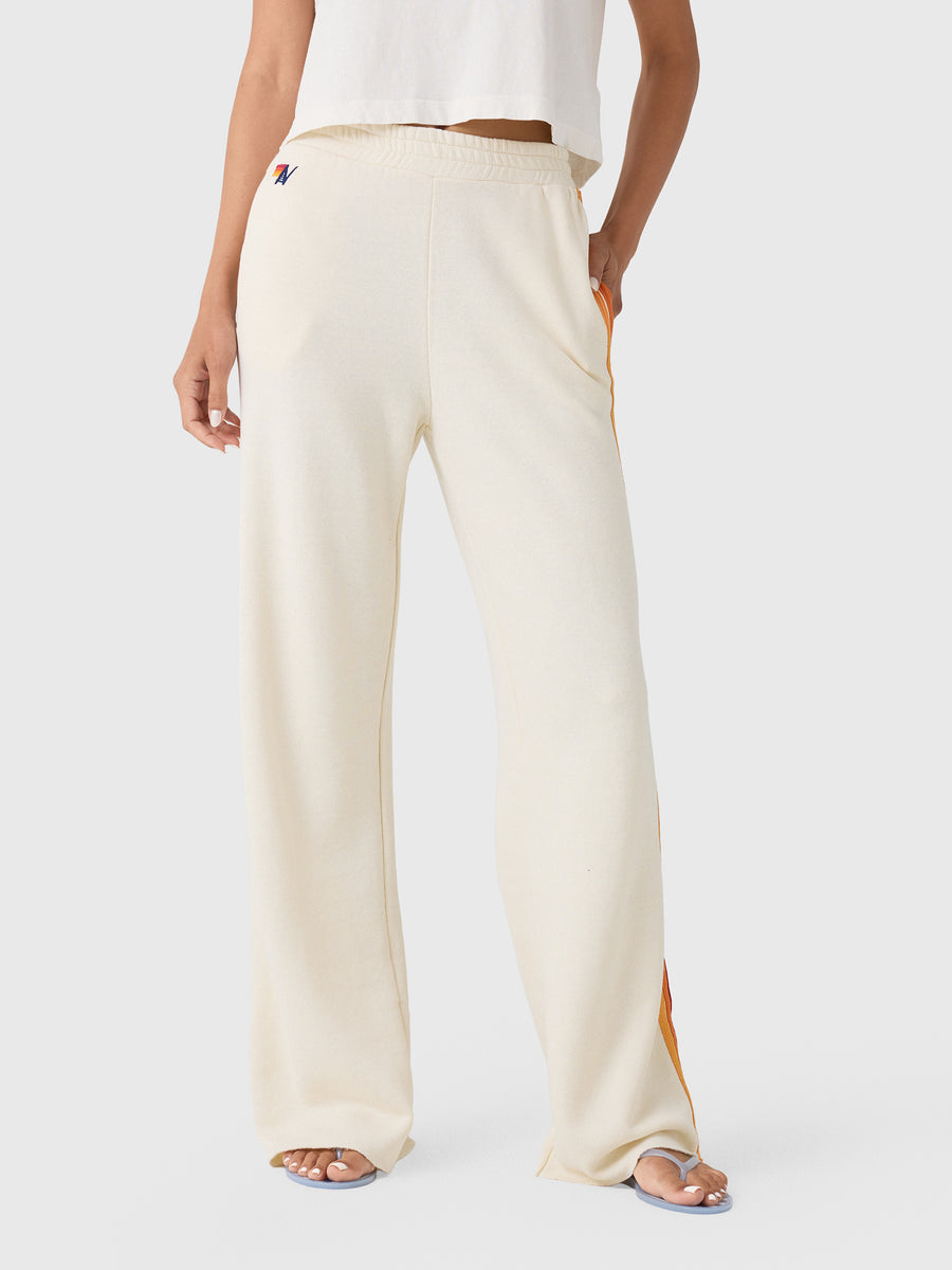 Aviator Nation Women's 5 Stripe Wide Leg Pocket Sweatpant - Saint Bernard