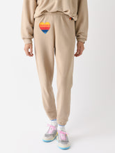 Rainbow Heart Stitch Relaxed Crew Sweatshirt Mauve main image 1