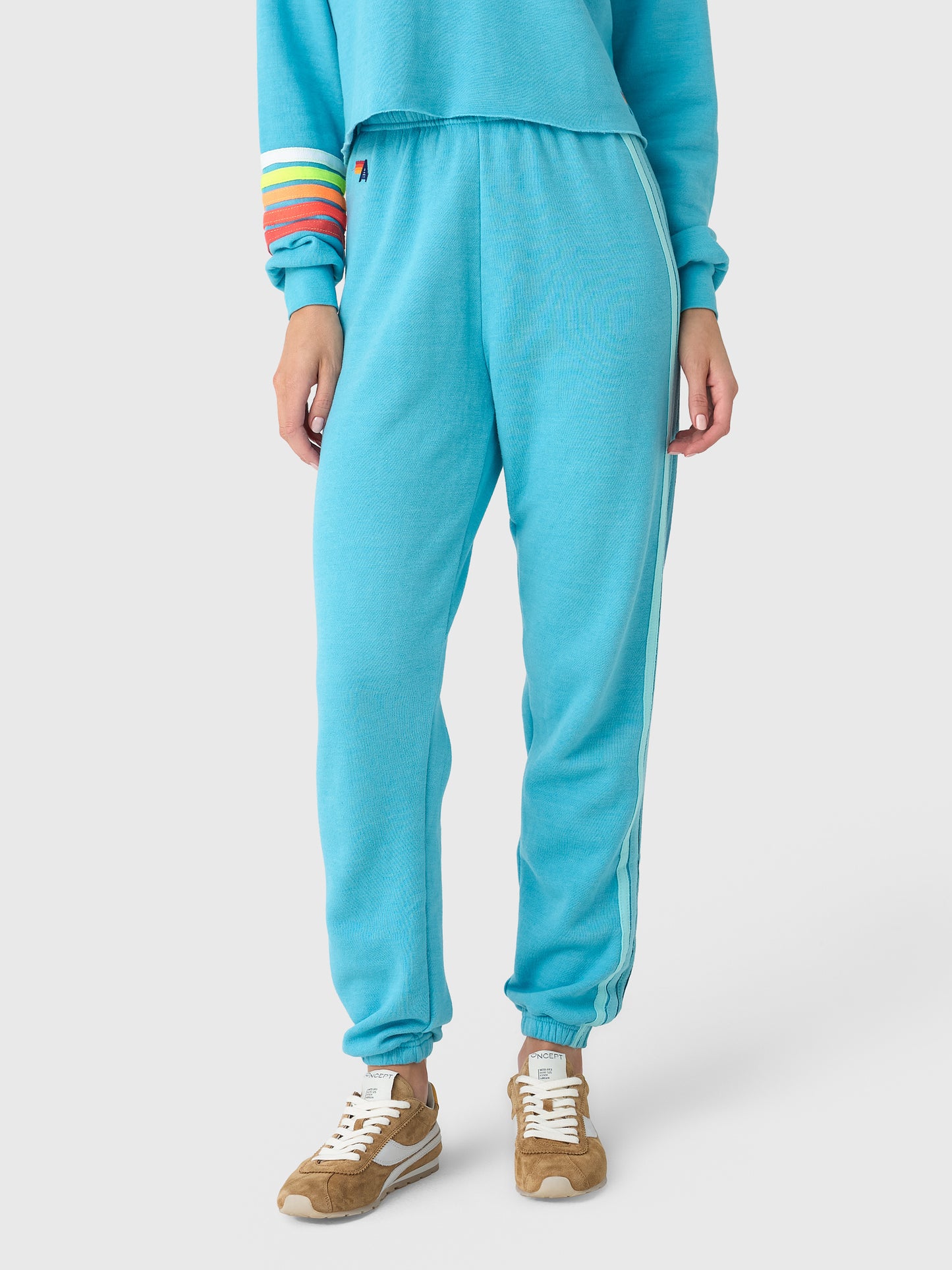 Aviator Nation Women's 5 Stripe Sweatpant - Saint Bernard