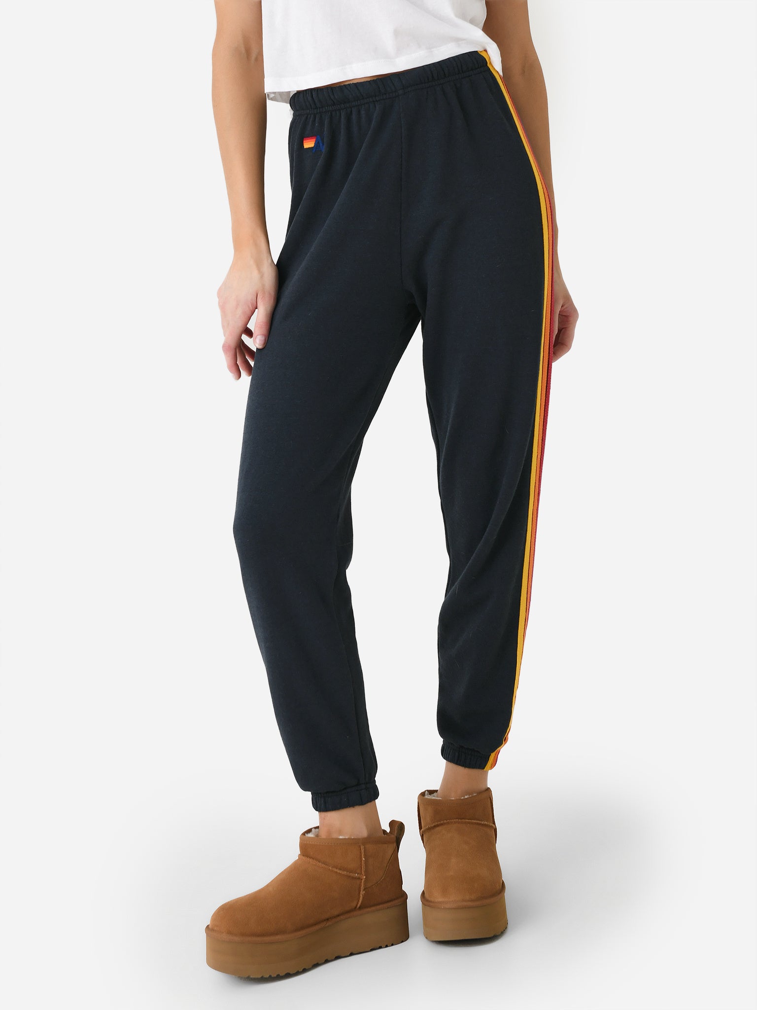 Aviator Nation black rainbow stripe sweatpants - Athletic apparel