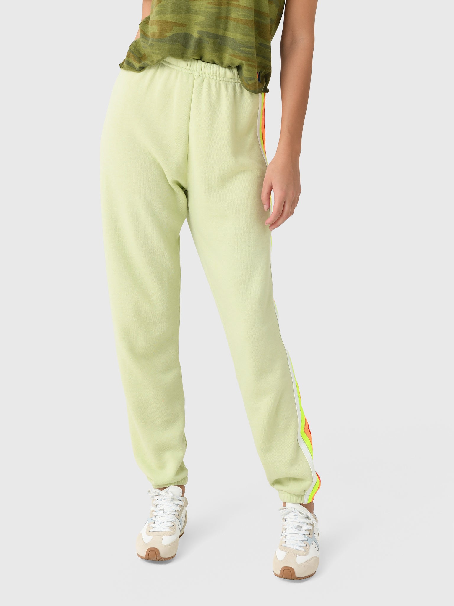 Aviator Nation Women's 5 Stripe Sweatpant - Saint Bernard