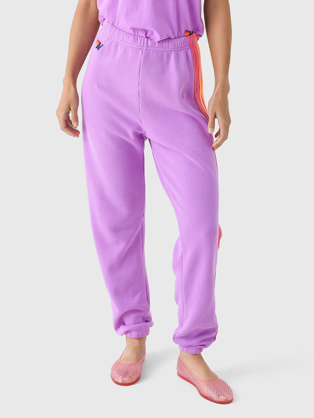 Aviator Nation Women's 5 Stripe Sweatpant - Saint Bernard