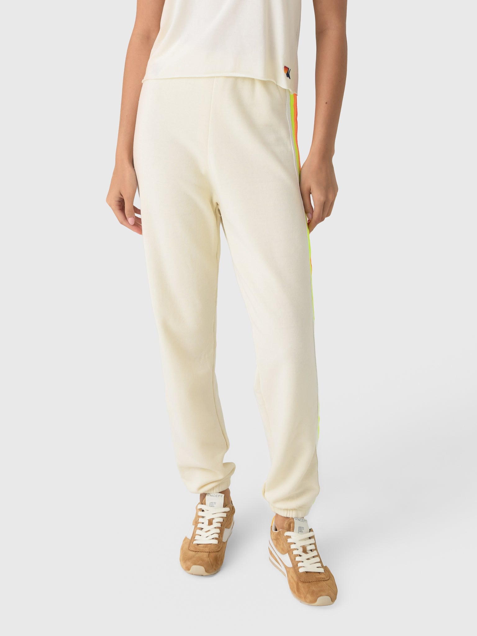 Aviator Nation Women's 5 Stripe Sweatpant - Saint Bernard