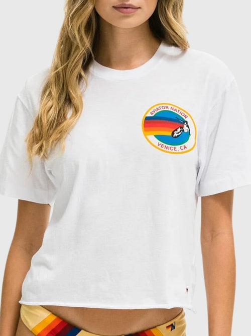 Aviator Nation Women's Small Logo Boyfriend Tee