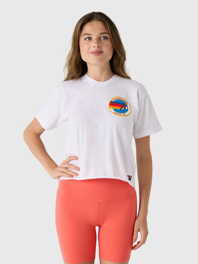 Aviator Nation Women's Small Logo Boyfriend Tee - Saint Bernard