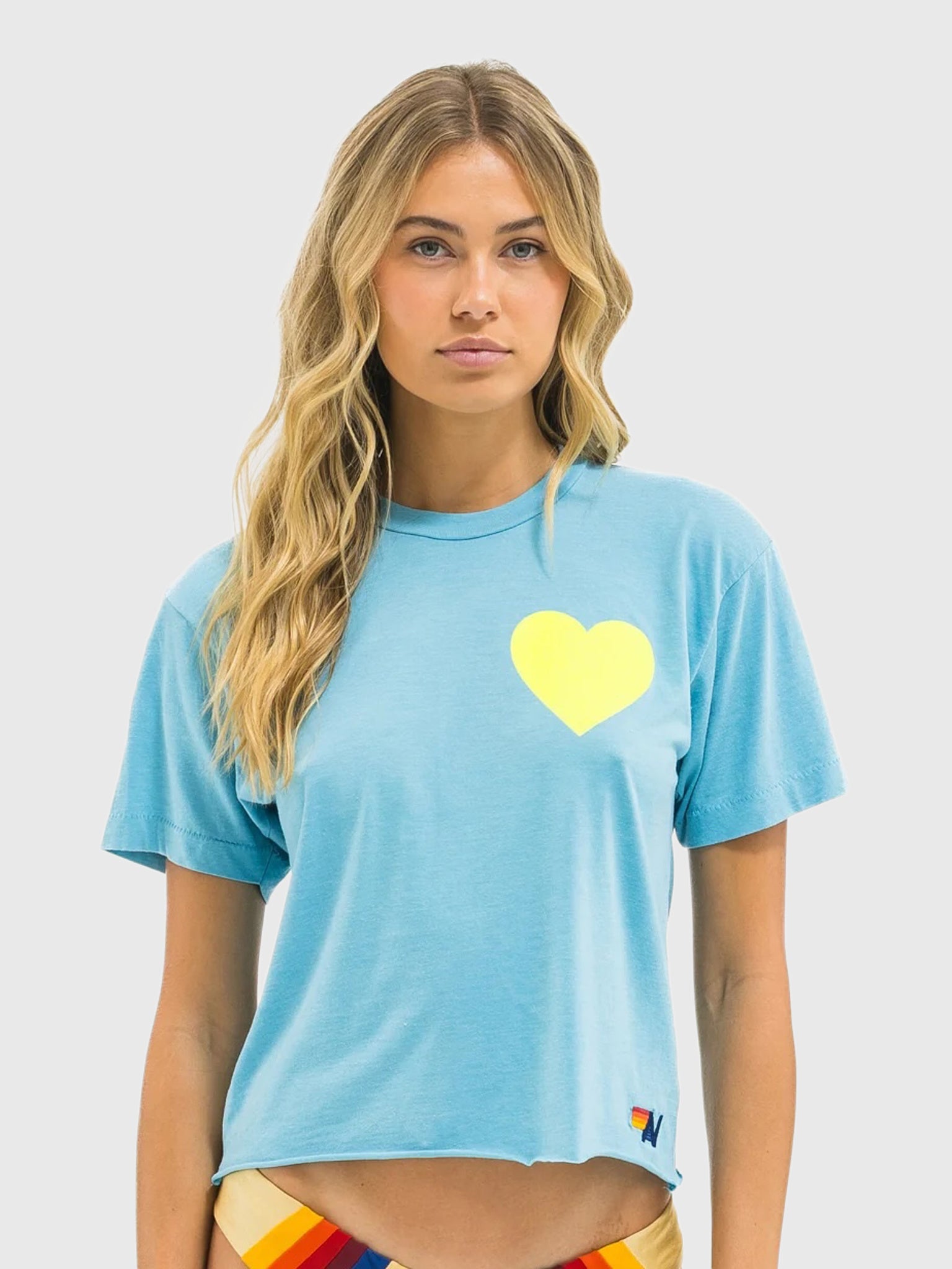 Aviator Nation Women's Heart Print Boyfriend Tee - Saint Bernard