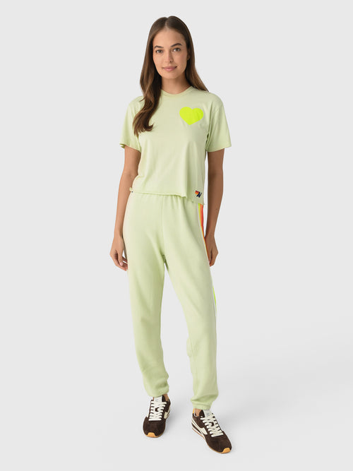 Aviator Nation Women's Heart Print Boyfriend Tee