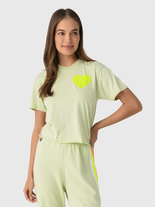 Aviator Nation Women's Heart Print Boyfriend Tee