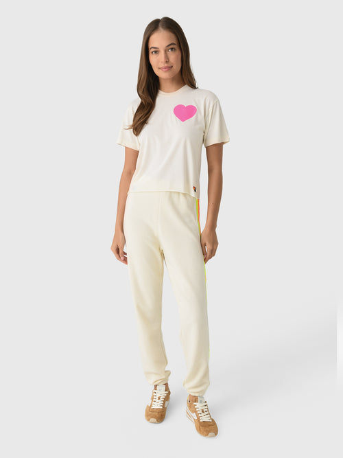Aviator Nation Women's Heart Print Boyfriend Tee