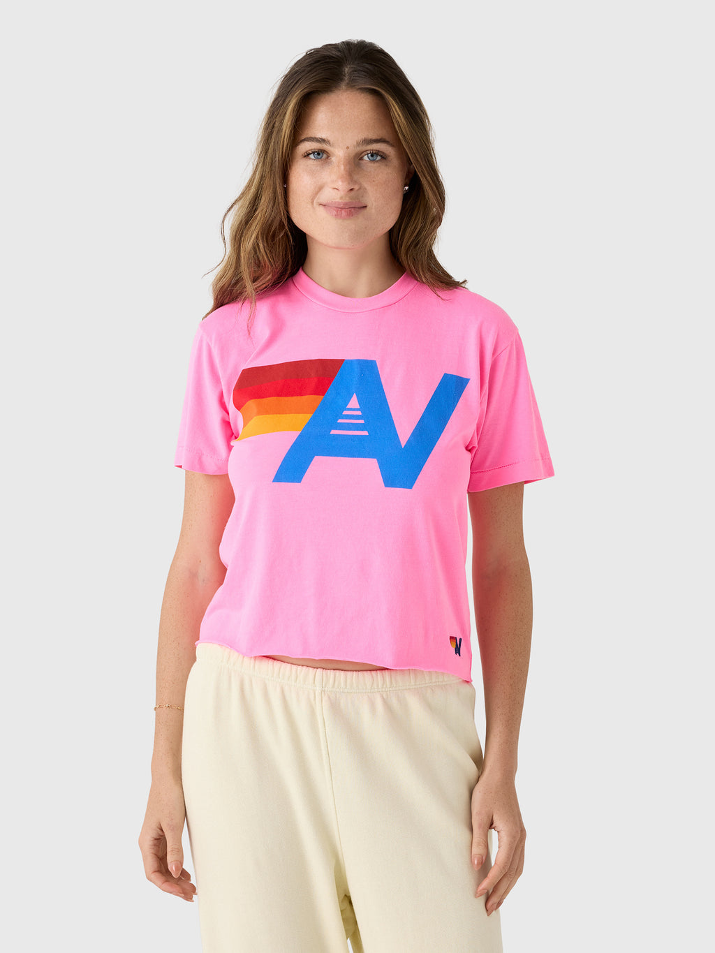 Aviator Nation Women's Logo Boyfriend Tee - Saint Bernard
