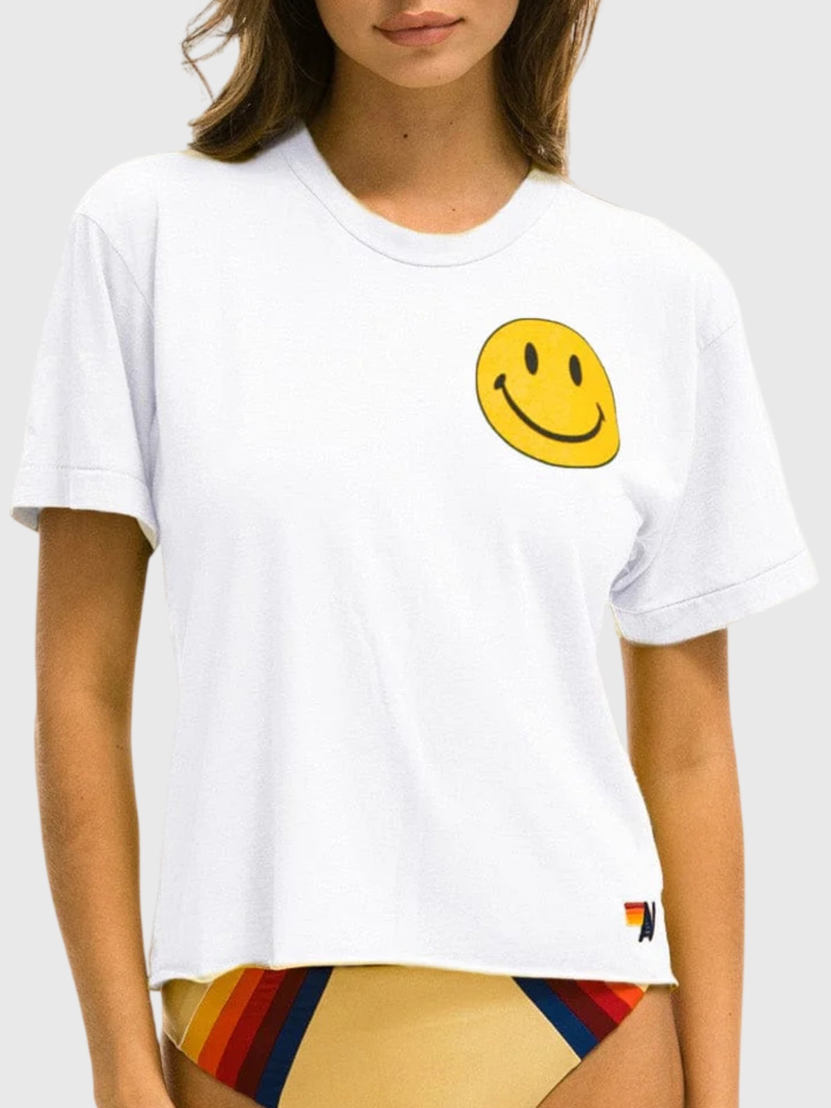 Aviator Nation Women's Smiley 2 Boyfriend Tee - Saint Bernard