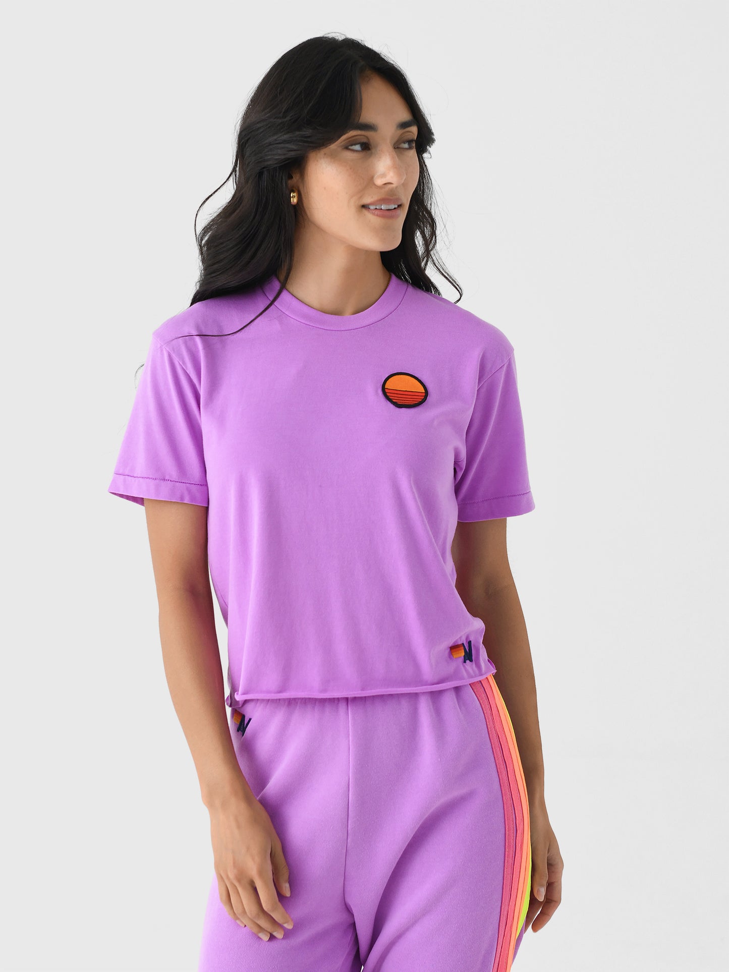 Aviator Nation Women's Sunset Patch Boyfriend Tee - Saint Bernard