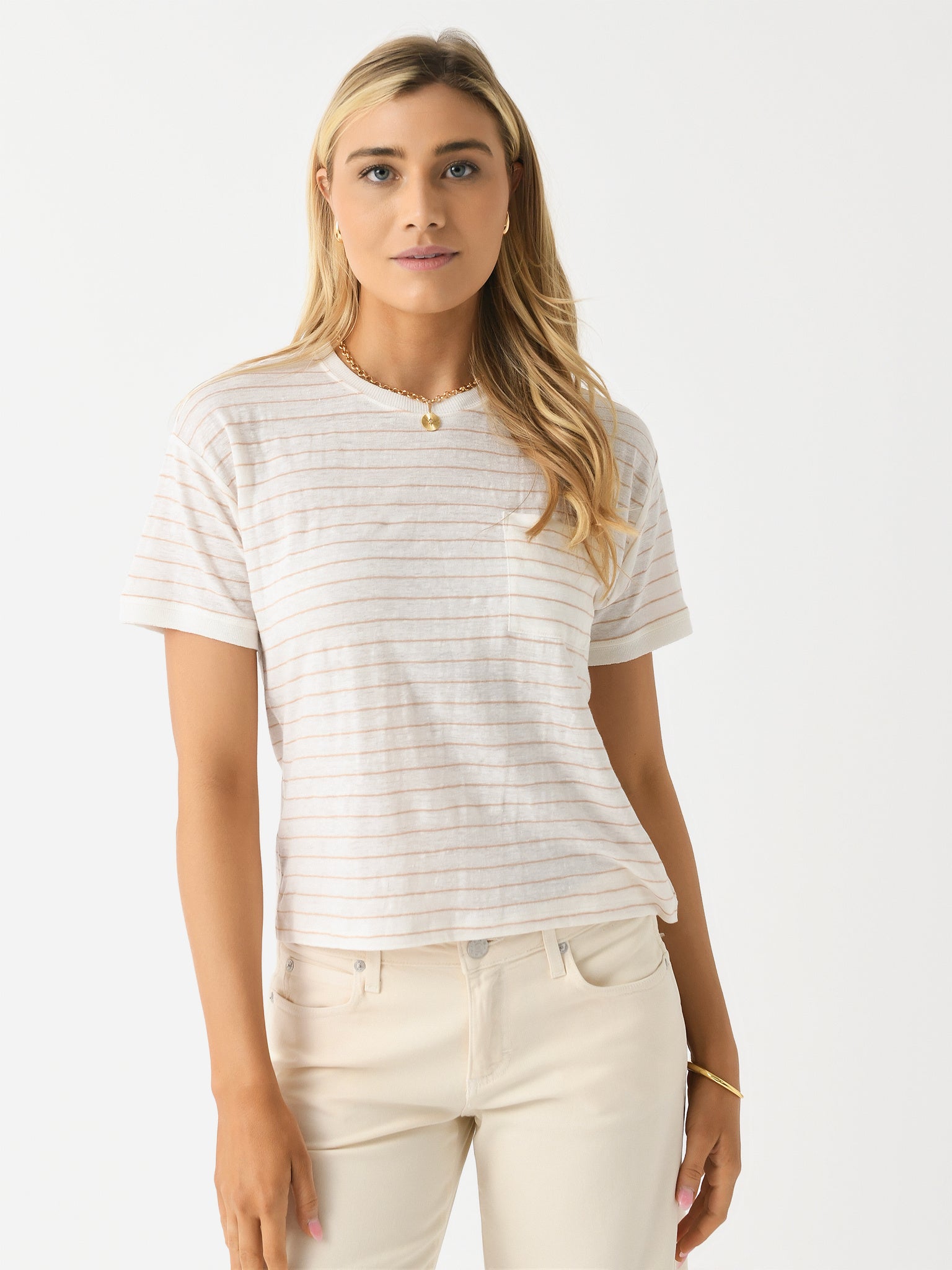 Frame Women's Pocket Crew Tee - Saint Bernard
